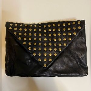Aldo Black Clutch with Gold Beading